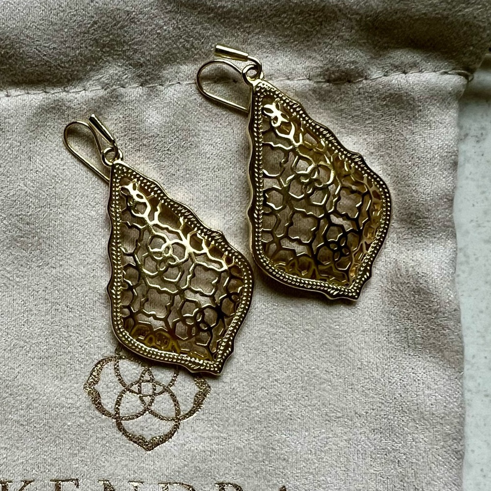 Kendra Scott Gold Drop Earrings - Picture 3 of 4